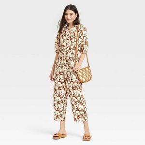 Universal Thread Women's Puff 3/4 Sleeve Jumpsuit